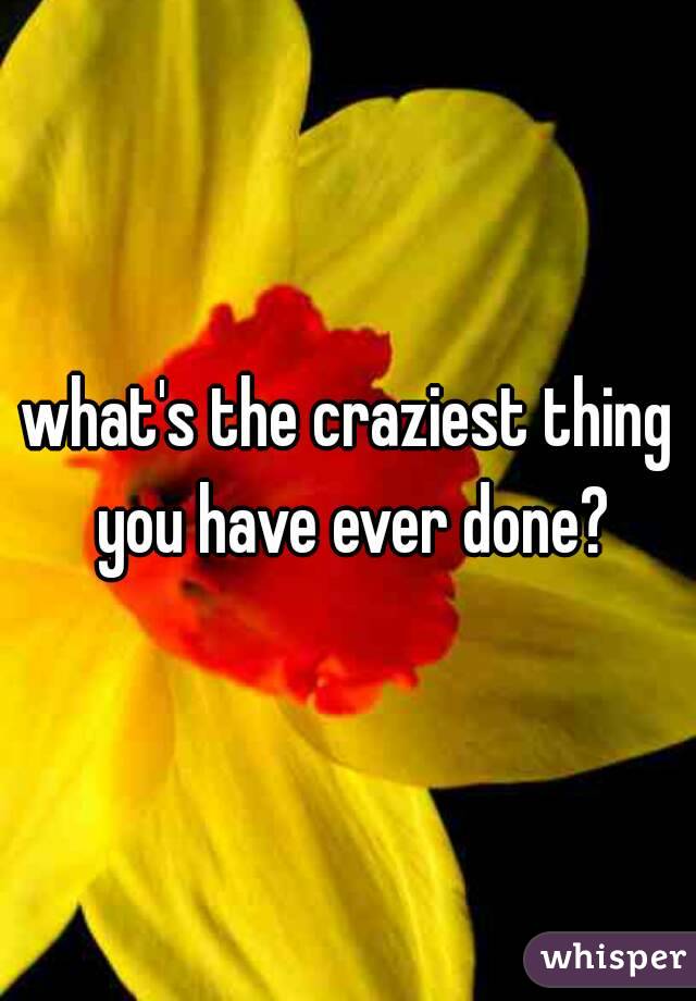 what's the craziest thing you have ever done?