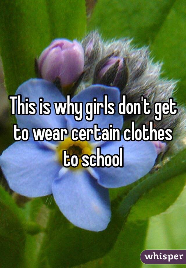 This is why girls don't get to wear certain clothes to school 