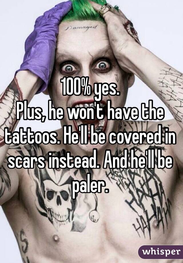 100% yes.
Plus, he won't have the tattoos. He'll be covered in scars instead. And he'll be paler.