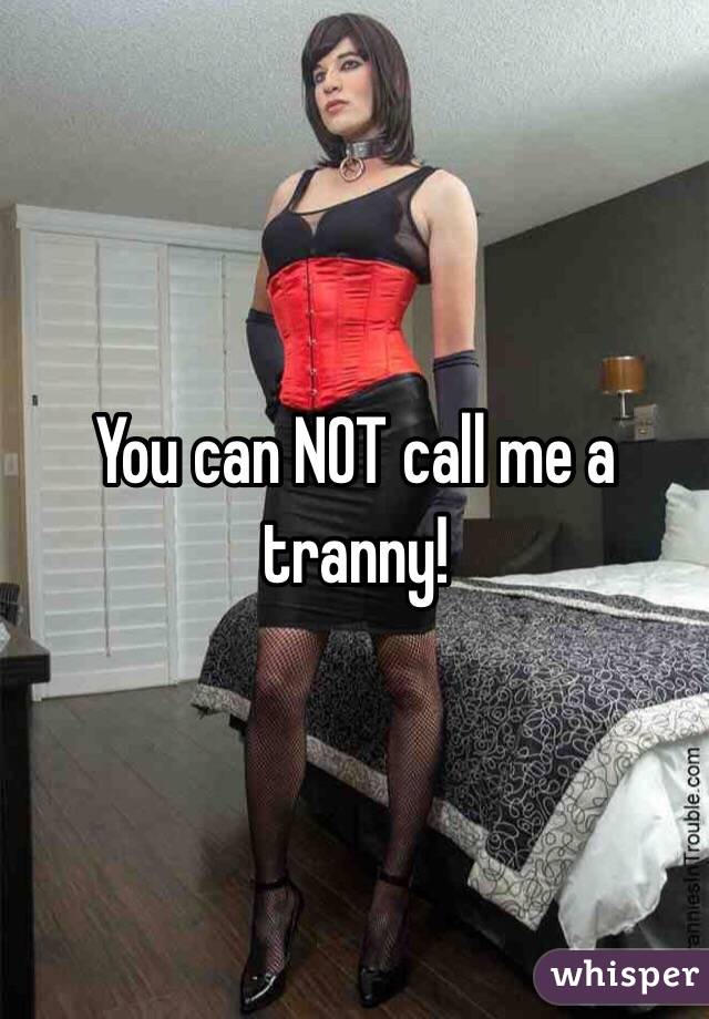 You can NOT call me a tranny!