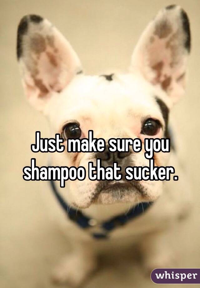 Just make sure you shampoo that sucker. 