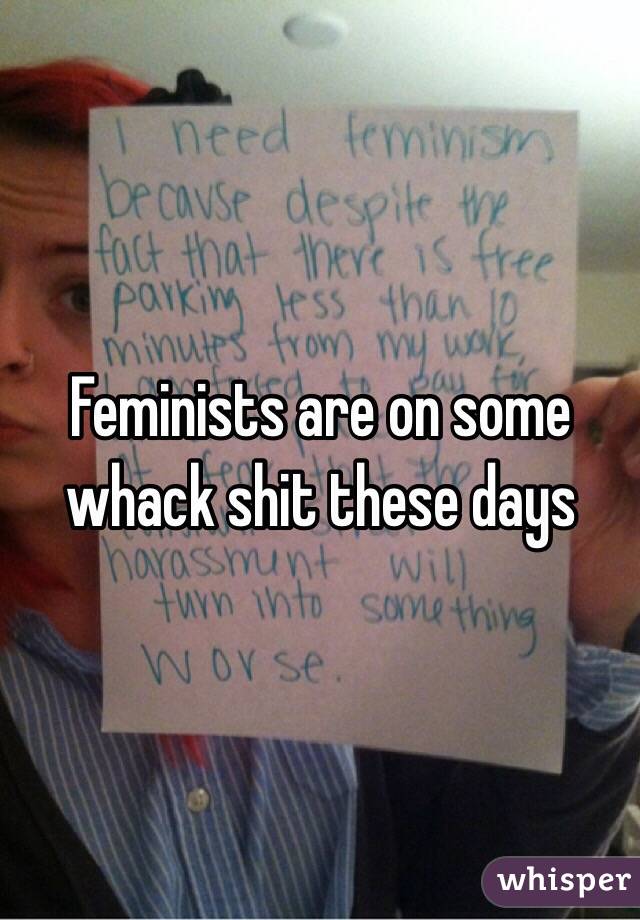 Feminists are on some whack shit these days