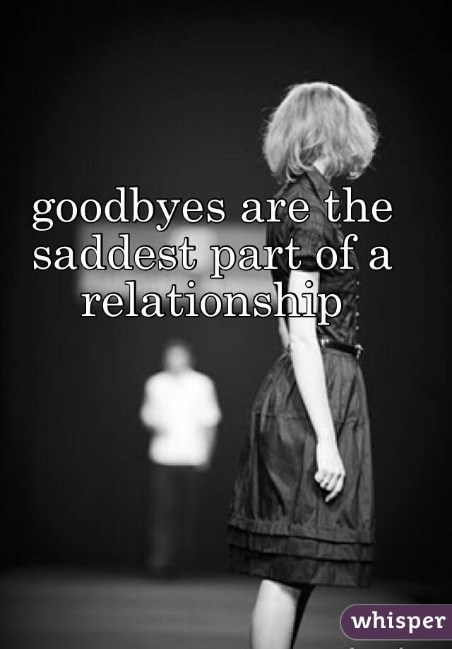 goodbyes are the saddest part of a relationship