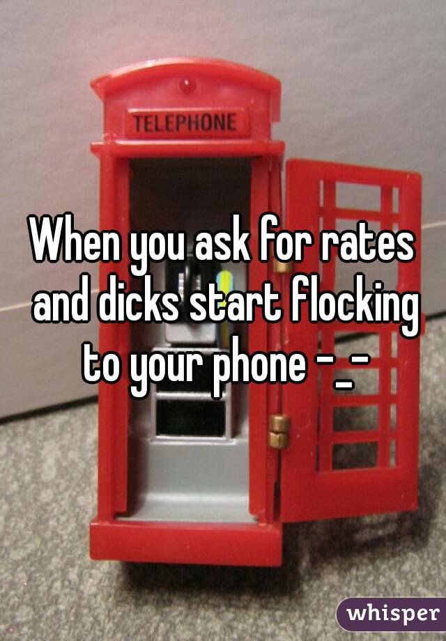When you ask for rates and dicks start flocking to your phone -_-