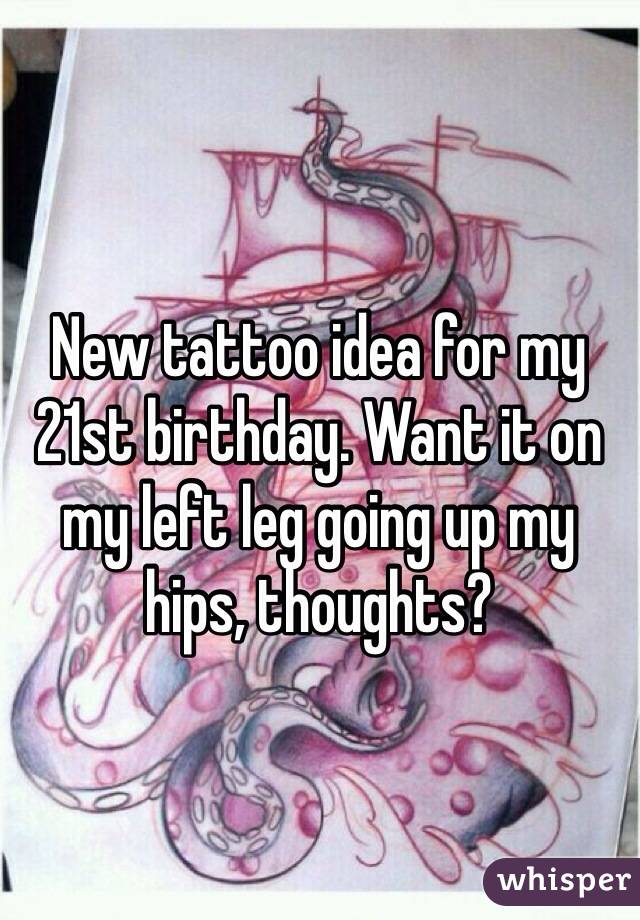 New tattoo idea for my 21st birthday. Want it on my left leg going up my hips, thoughts? 