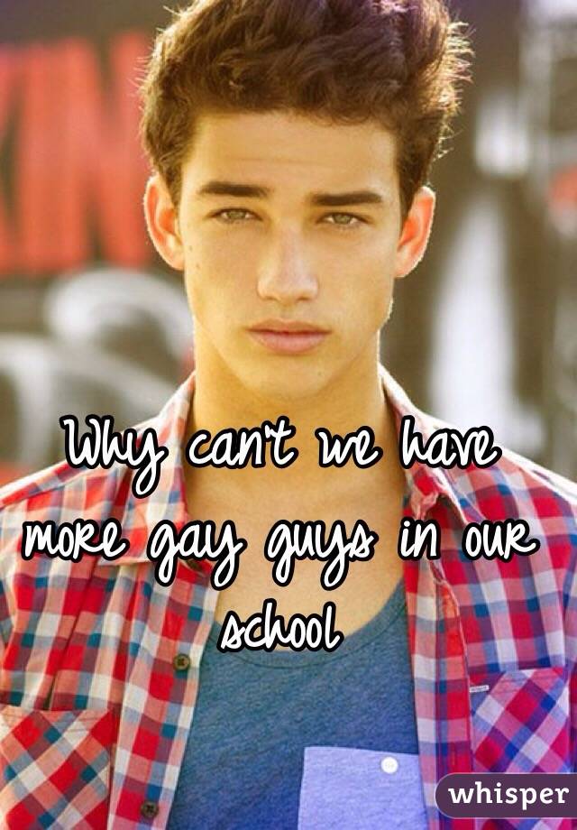 Why can't we have more gay guys in our school 