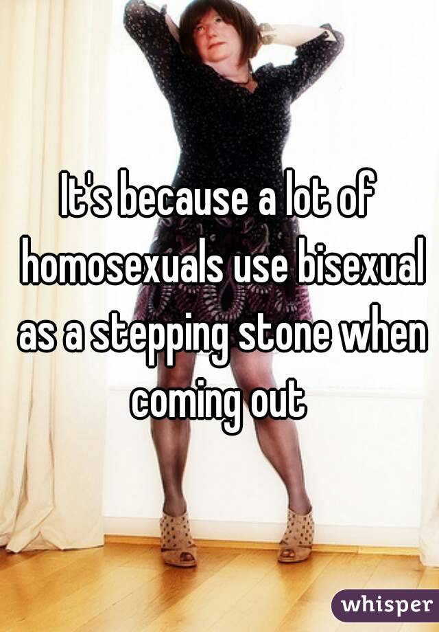 It's because a lot of homosexuals use bisexual as a stepping stone when coming out 