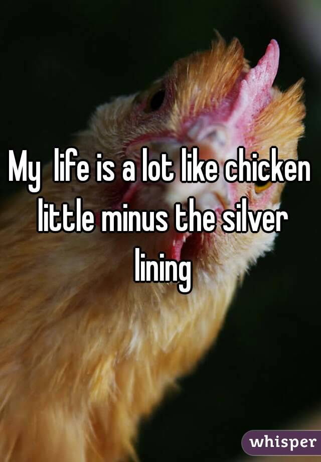 My  life is a lot like chicken little minus the silver lining