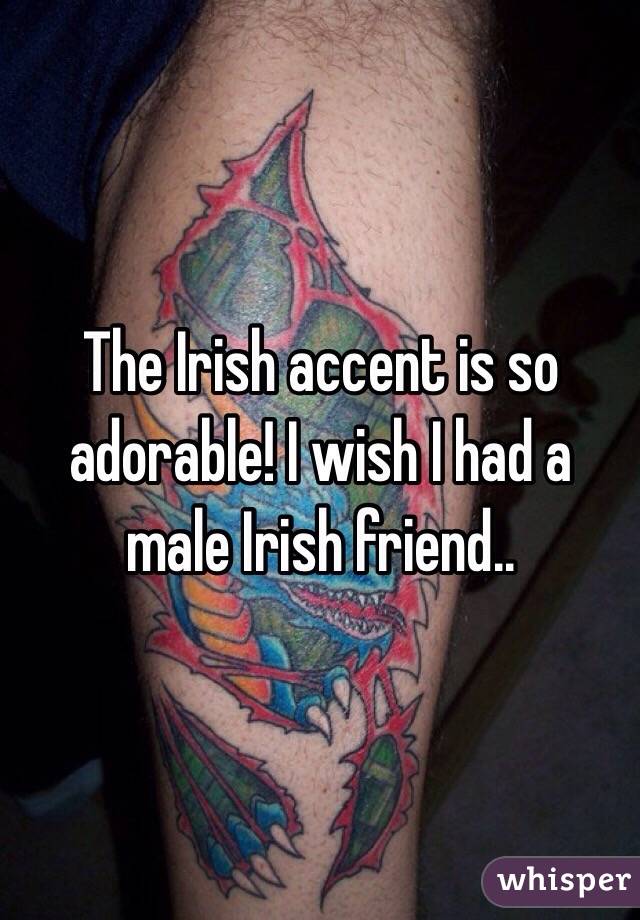 The Irish accent is so adorable! I wish I had a male Irish friend.. 