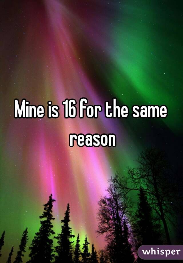 Mine is 16 for the same reason