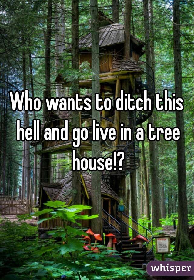 Who wants to ditch this hell and go live in a tree house!?