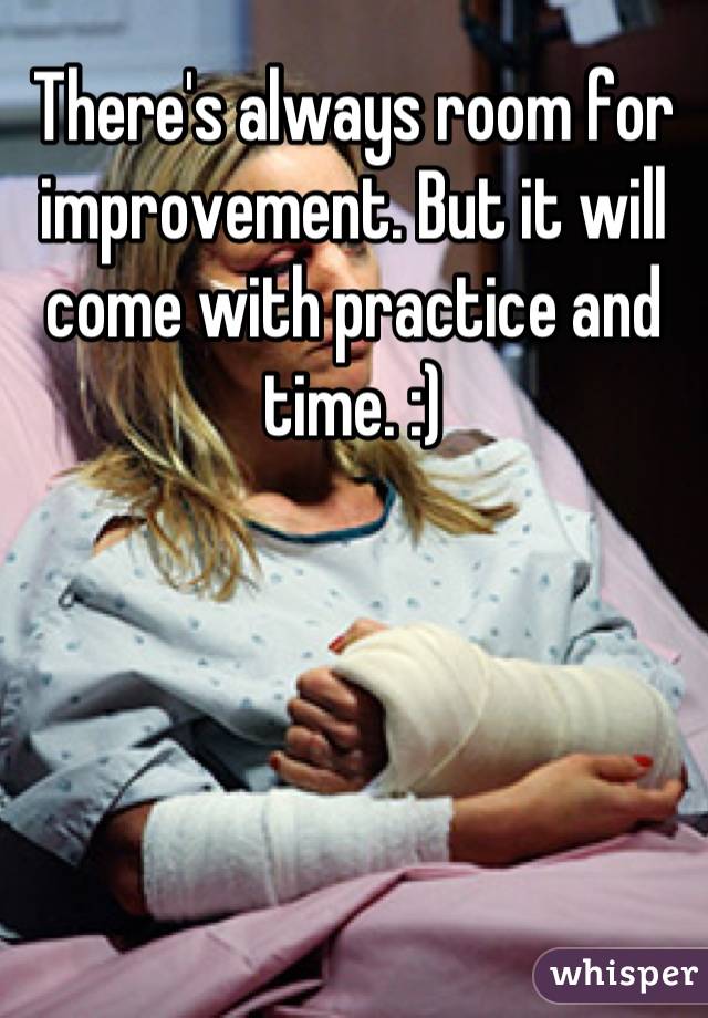 There's always room for improvement. But it will come with practice and time. :)