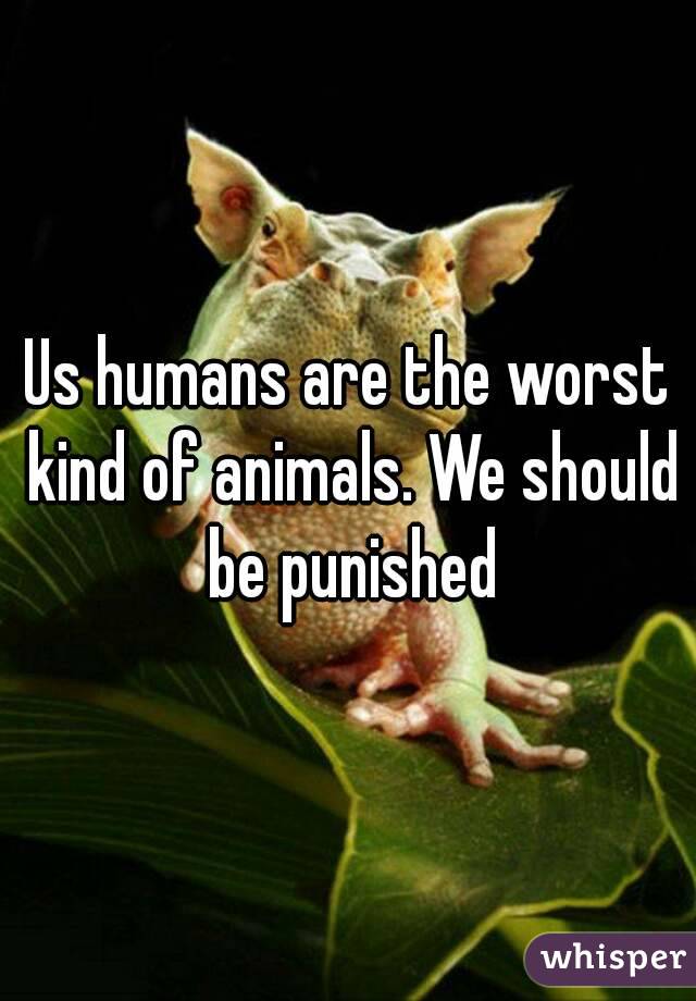 Us humans are the worst kind of animals. We should be punished