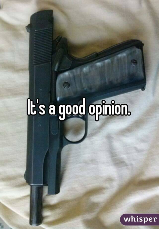 It's a good opinion.