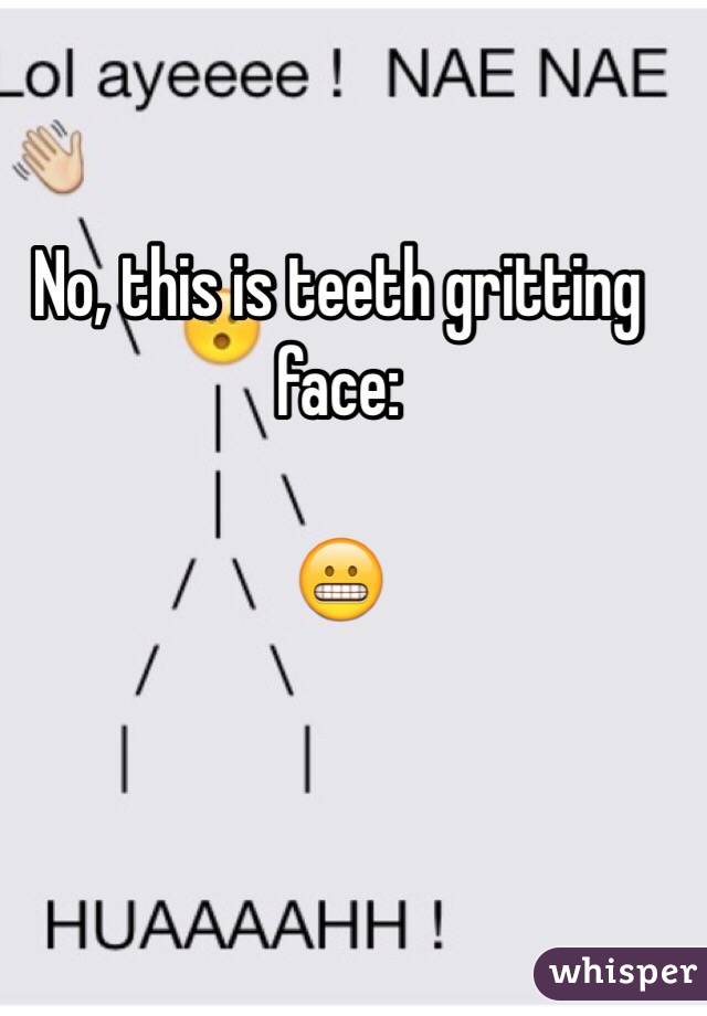 No, this is teeth gritting face:

😬