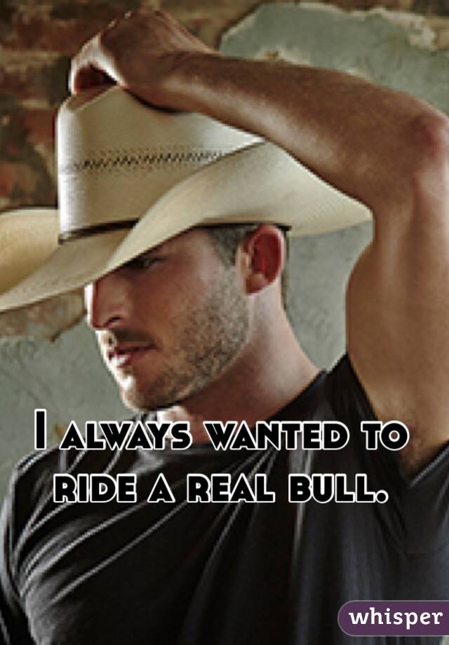 I always wanted to ride a real bull.