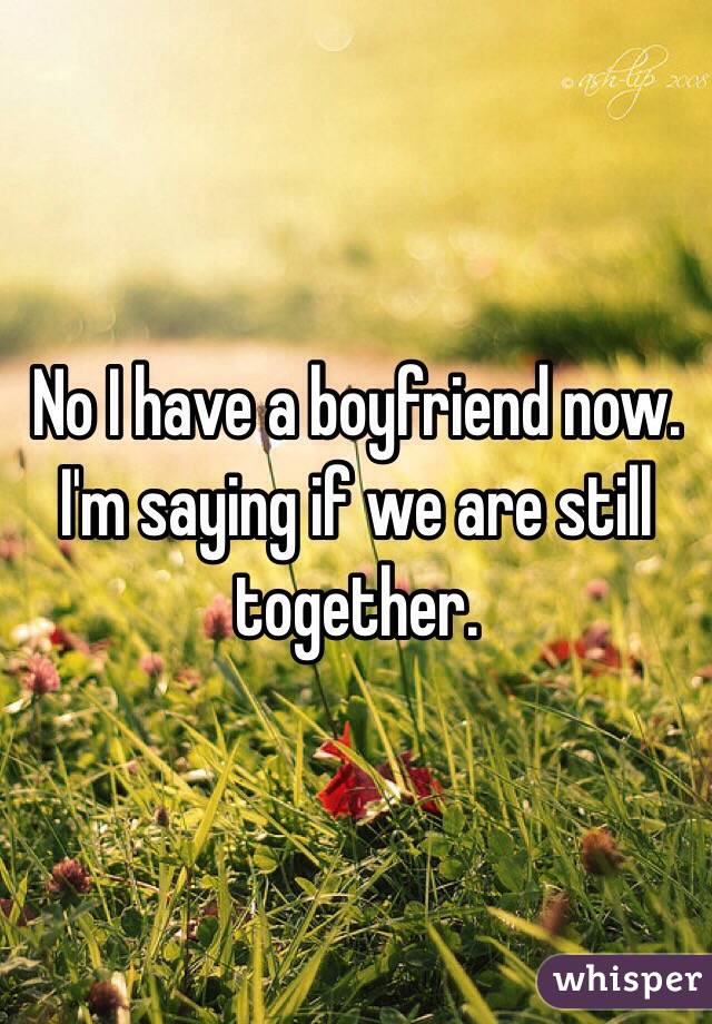 No I have a boyfriend now. I'm saying if we are still together.