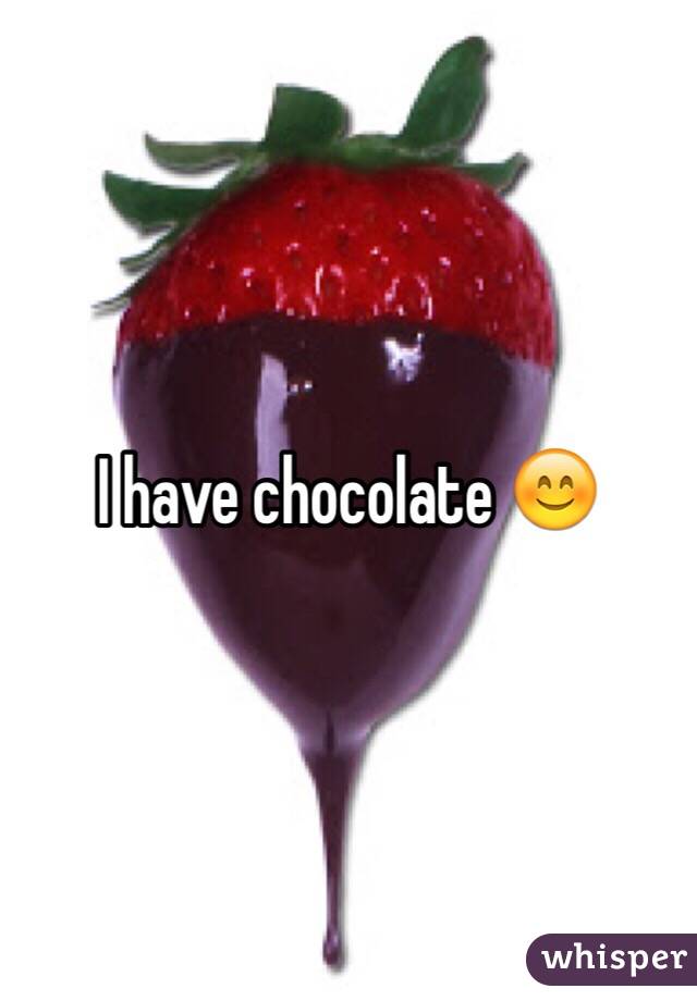 I have chocolate 😊