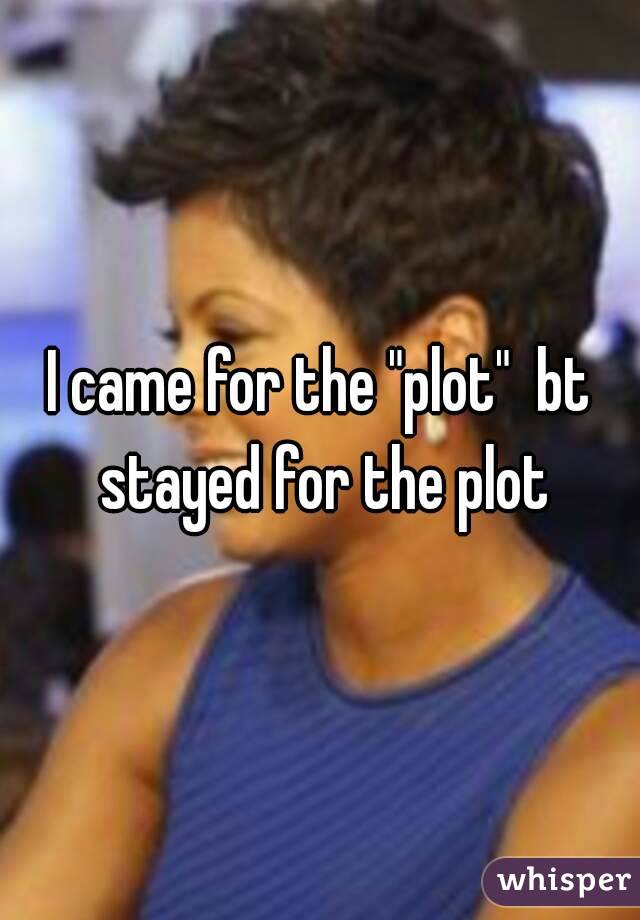 I came for the "plot"  bt stayed for the plot