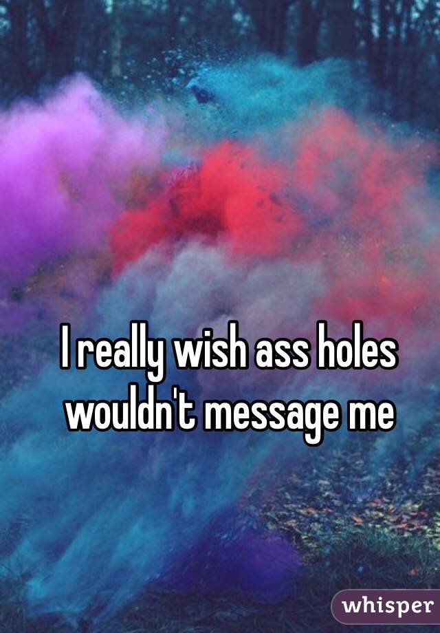 I really wish ass holes wouldn't message me 