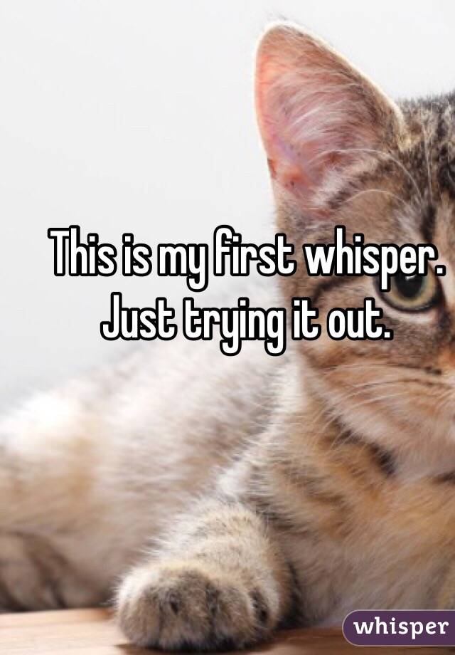 This is my first whisper. Just trying it out.