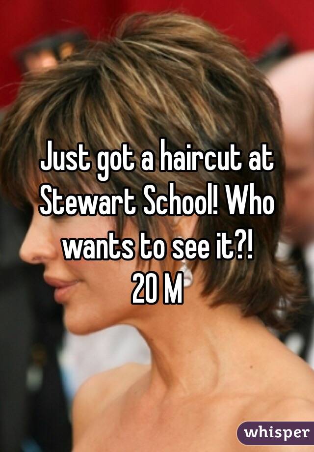 Just got a haircut at Stewart School! Who wants to see it?!
20 M