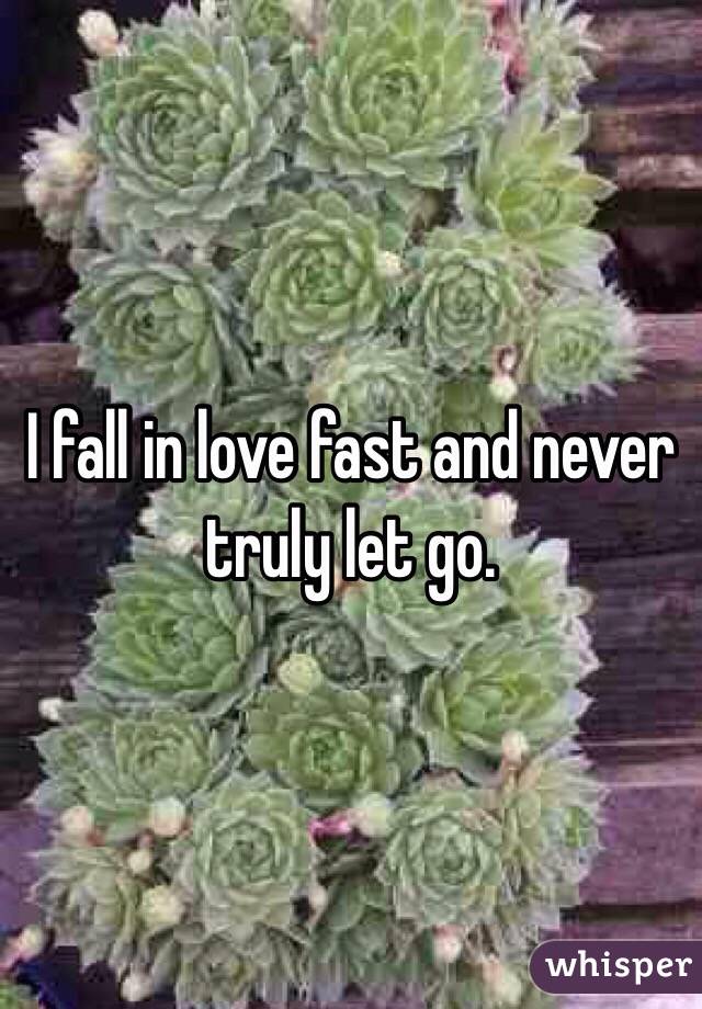 I fall in love fast and never truly let go. 
