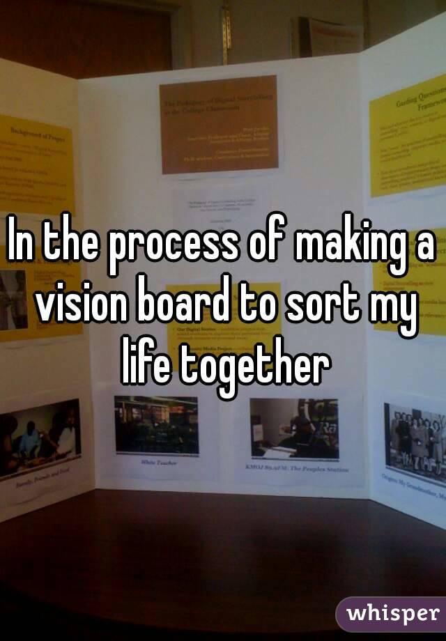 In the process of making a vision board to sort my life together