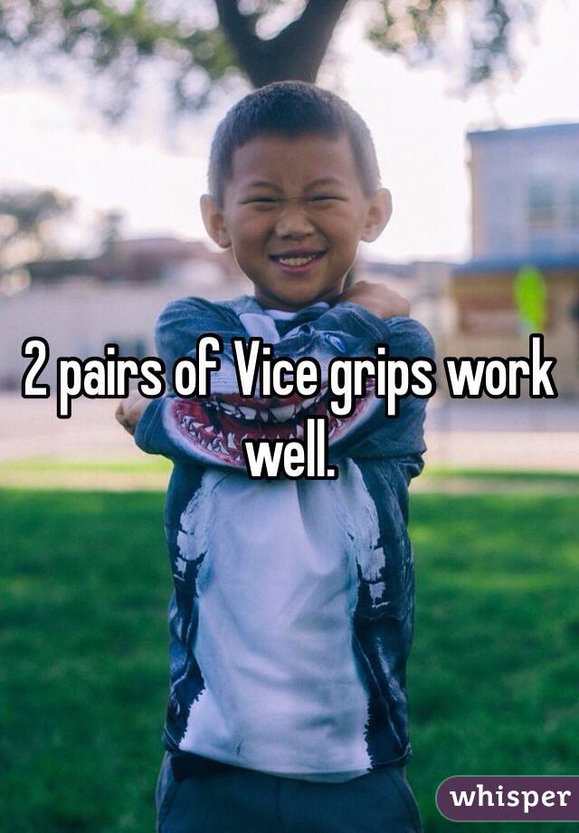 2 pairs of Vice grips work well. 