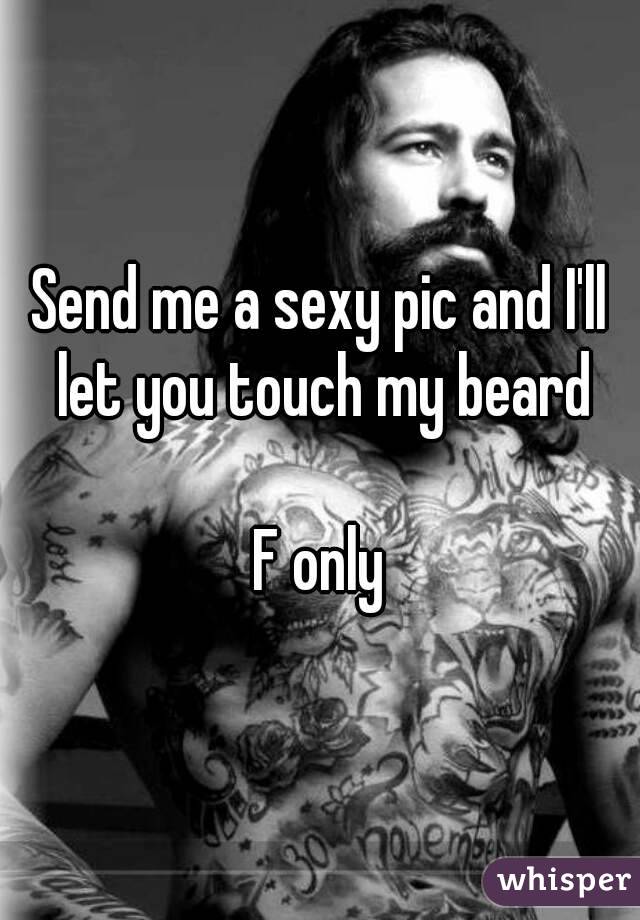 Send me a sexy pic and I'll let you touch my beard

F only