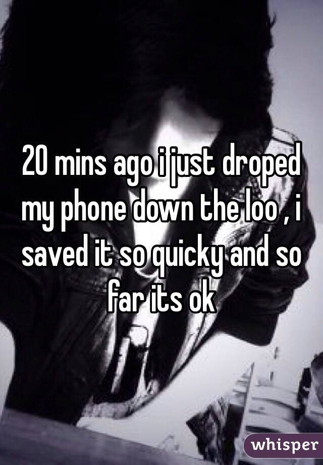 20 mins ago i just droped my phone down the loo , i saved it so quicky and so far its ok 