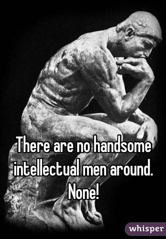 There are no handsome intellectual men around. None!