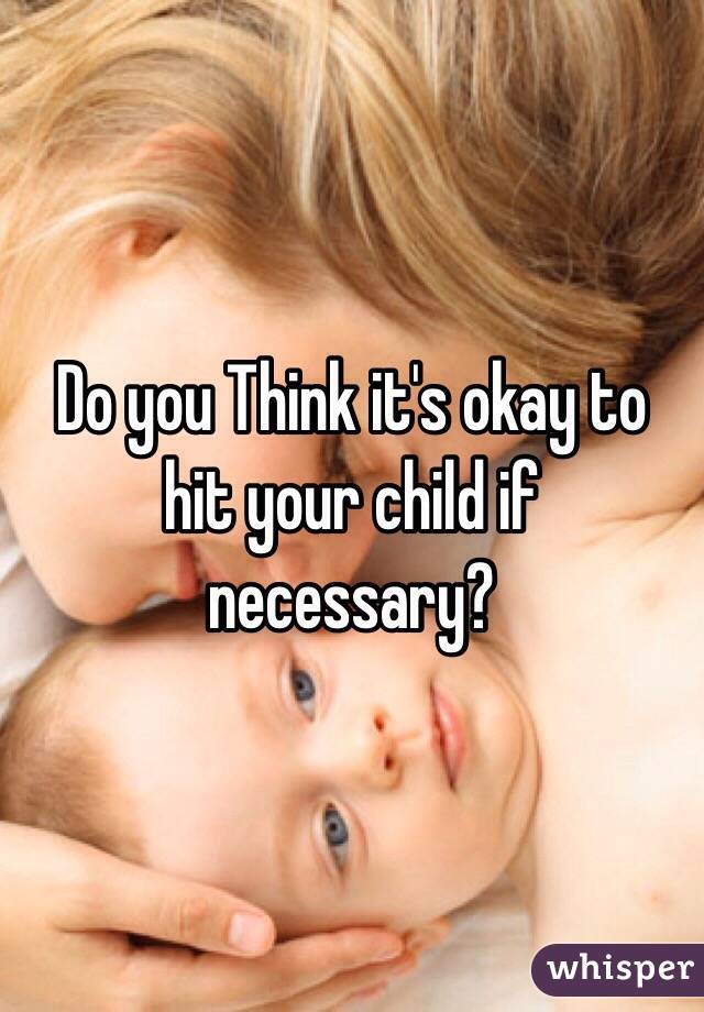 Do you Think it's okay to hit your child if necessary?
