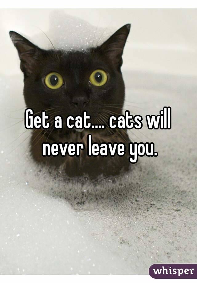 Get a cat.... cats will never leave you.