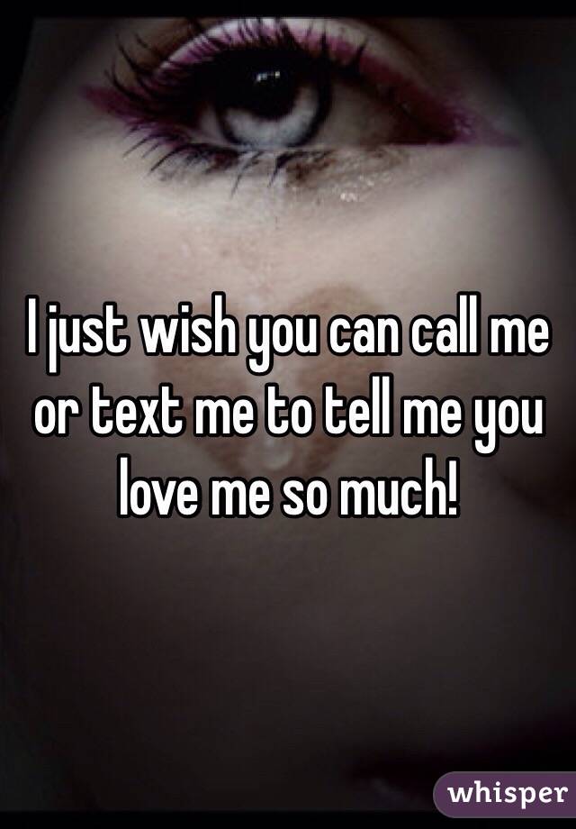 I just wish you can call me or text me to tell me you love me so much!