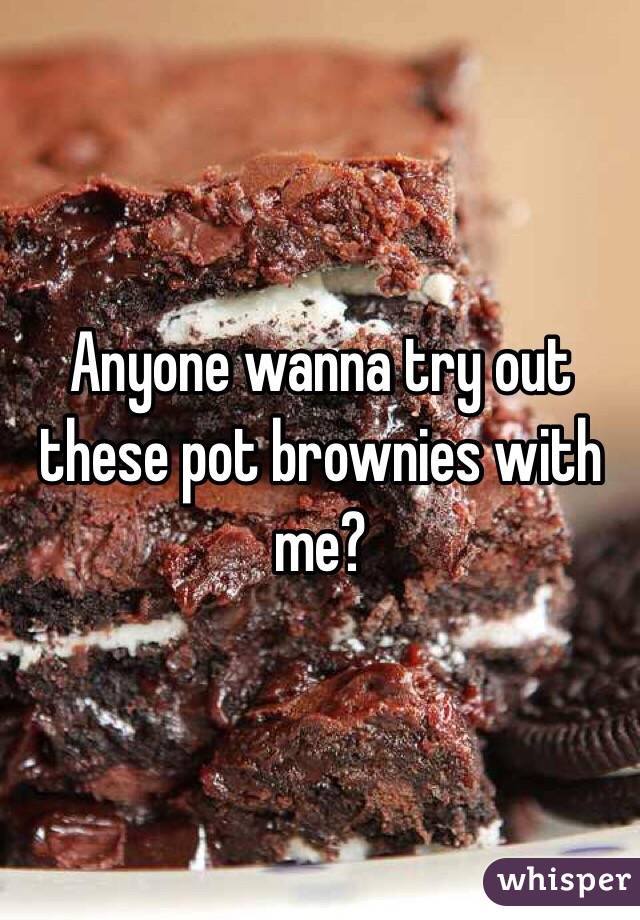 Anyone wanna try out these pot brownies with me? 