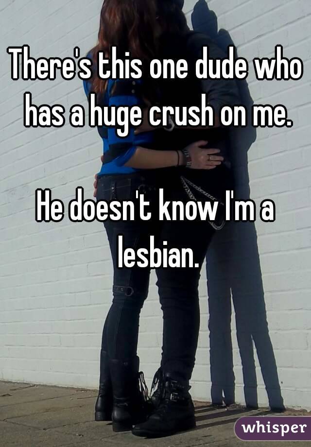 There's this one dude who has a huge crush on me.

He doesn't know I'm a lesbian.