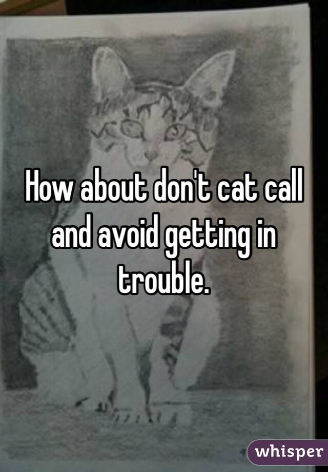How about don't cat call and avoid getting in trouble.