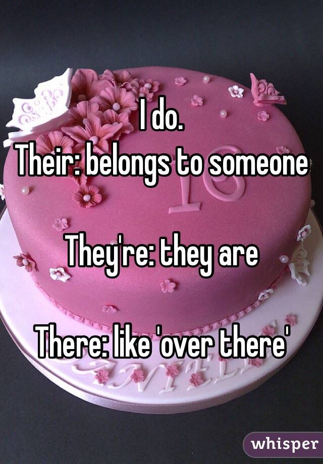 I do. 
Their: belongs to someone

They're: they are 

There: like 'over there'