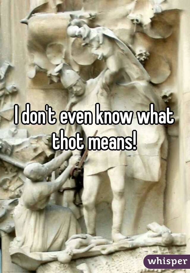 I don't even know what thot means! 