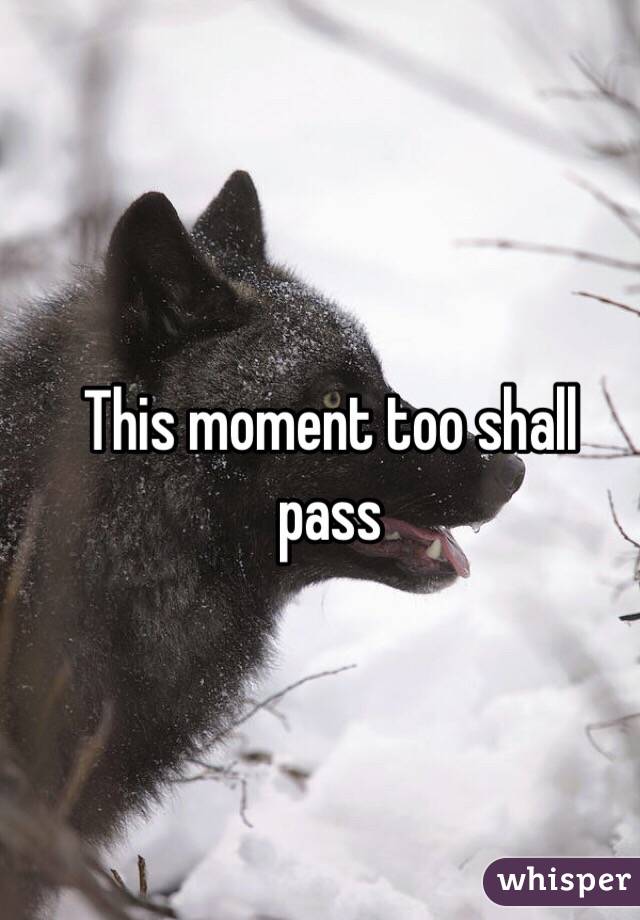 This moment too shall pass