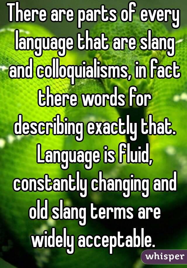 There are parts of every language that are slang and colloquialisms, in fact there words for describing exactly that. Language is fluid, constantly changing and old slang terms are widely acceptable. 