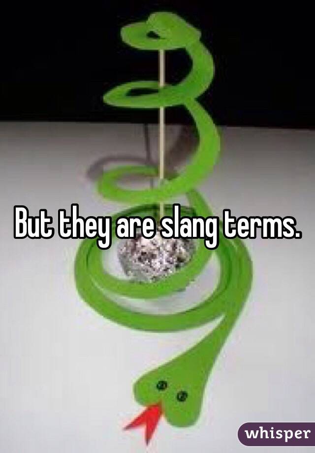 But they are slang terms. 