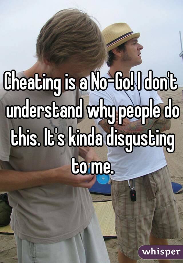 Cheating is a No-Go! I don't understand why people do this. It's kinda disgusting to me.