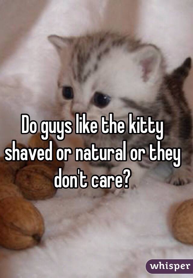Do guys like the kitty shaved or natural or they don't care?