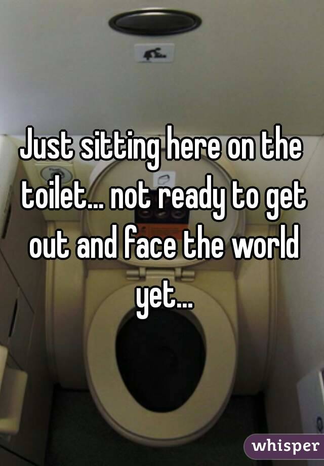 Just sitting here on the toilet... not ready to get out and face the world yet...