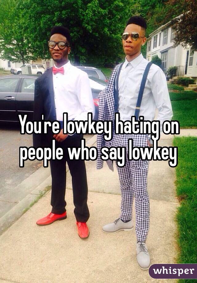 You're lowkey hating on people who say lowkey