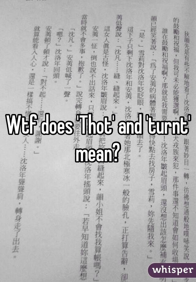 Wtf does 'Thot' and 'turnt' mean?