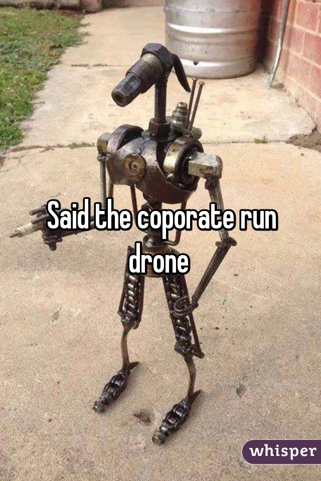Said the coporate run drone 