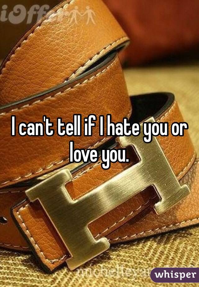 I can't tell if I hate you or love you. 